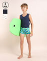 USPA Innerwear Boys Mid Rise Cotton Spandex Trunks - Pack Of 3