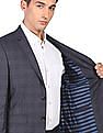 Tommy Hilfiger Men Navy Tailored Regular Fit Check Formal Blazer