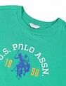 U.S. Polo Assn. Women Boxy Fit Brand Printed T-Shirt