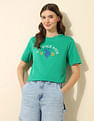 U.S. Polo Assn. Women Boxy Fit Brand Printed T-Shirt