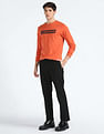 Flying Machine Crew Neck Typographic Print Sweatshirt