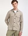 Calvin Klein Jeans Solid Boxy-Fit Twill Woven Shirt