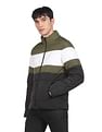 Flying Machine High Neck Colour Block Padded Jacket