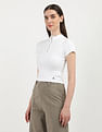 Calvin Klein Jeans Variegated Rib Half Zip Top