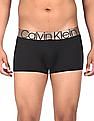 Calvin Klein Underwear Men Black Elasticized Brand Waist Solid Trunks