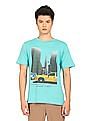 Aeropostale Men Turquoise Crew Neck Graphic Print T-Shirt