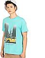 Aeropostale Men Turquoise Crew Neck Graphic Print T-Shirt