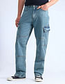 Flying Machine Cobain 90'S Loose Fit Blue Jeans