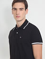 Arrow Sports Tipped Collar Solid Pique Polo Shirt
