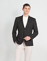 Arrow Notch Lapel Collar Knit Blazer