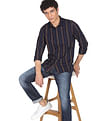 Flying Machine Vertical Stripe Pure Cotton Shirt