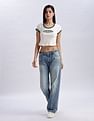 Calvin Klein Jeans Mid-Wash Straight-Fit Mid Rise Jeans