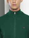 Tommy Hilfiger High Neck Patterned Knit Sweatshirt