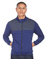 Flying Machine High Neck Colour Block Panelled Sweatshirt