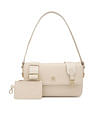 Tommy Hilfiger Solid Beige PU Bag