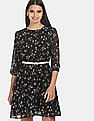 Flying Machine Women Three-Quarter Sleeve Printed Dress