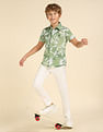 U.S. Polo Assn. Kids Boys Regular Fit Tropical Printed Shirt