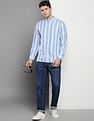 Tommy Hilfiger Mandarin Collar Vertical Stripe Shirt