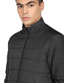 Flying Machine High Neck Solid Quilted Jacket