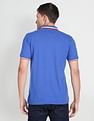 Arrow Sports Striped Collar Pique Polo Shirt