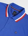 Arrow Sports Striped Collar Pique Polo Shirt