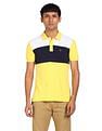 AD by Arvind Cotton Colour Block Polo Shirt