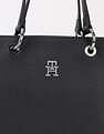 Tommy Hilfiger Solid Black Pu Handbag