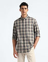 Flying Machine Plaid Check Cotton Shirt