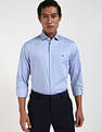Tommy Hilfiger Blue Men's Shirt for Casual Elegance