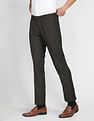 Arrow Mid Rise Checked Formal Trousers