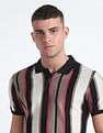 Flying Machine Vertical Stripe Cotton Polo Shirt