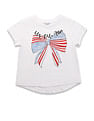 U.S. Polo Assn. Kids Girls Bow Print Relaxed Fit T-Shirt