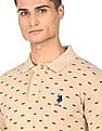 U.S. Polo Assn. Ribbed Collar Printed Polo Shirt