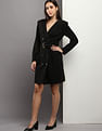 Calvin Klein Belted Waist Solid Blazer Dress