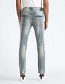 Flying Machine Slash Slim Tapered Fit Italian Jeans