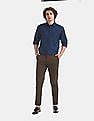 AD by Arvind Modern Slim Fit Flat Front Casual Chinos