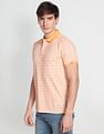 Flying Machine Geometric Print Cotton Polo Shirt