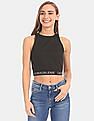 Calvin Klein Women Black Solid Crop Tank Top