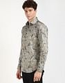 Calvin Klein Jeans Printed Slim-Fit Poplin Woven Shirt