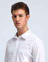 Flying Machine Slim Fit Solid Cotton Shirt