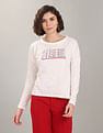 U.S. Polo Assn. Women Typographic Print Cotton T-Shirt