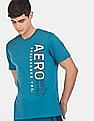 Aeropostale Men Blue Crew Neck Brand Logo T-Shirt