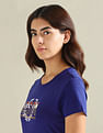 U.S. Polo Assn. Women Brand Print Cotton Slub T-Shirt
