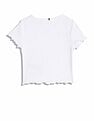 Tommy Hilfiger Kids Girls Texture Slim-Fit Cotton T-Shirt