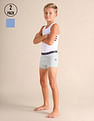 USPA Innerwear Boys Solid Cotton Spandex EKT03 Trunks - Pack Of 2
