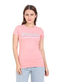 Aeropostale Women Pink Logo Print Cotton T-Shirt