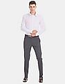 USPA Tailored White Tailored Regular Fit Solid Shirt