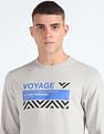 Flying Machine Graphic Print Heathered Sweatshirt