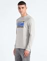 Flying Machine Graphic Print Heathered Sweatshirt