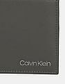 Calvin Klein Men Dark Olive Bi-Fold Textured Leather Wallet